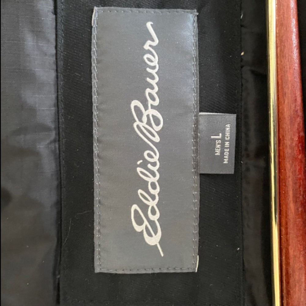 eddie bauer down jacket mens size L black